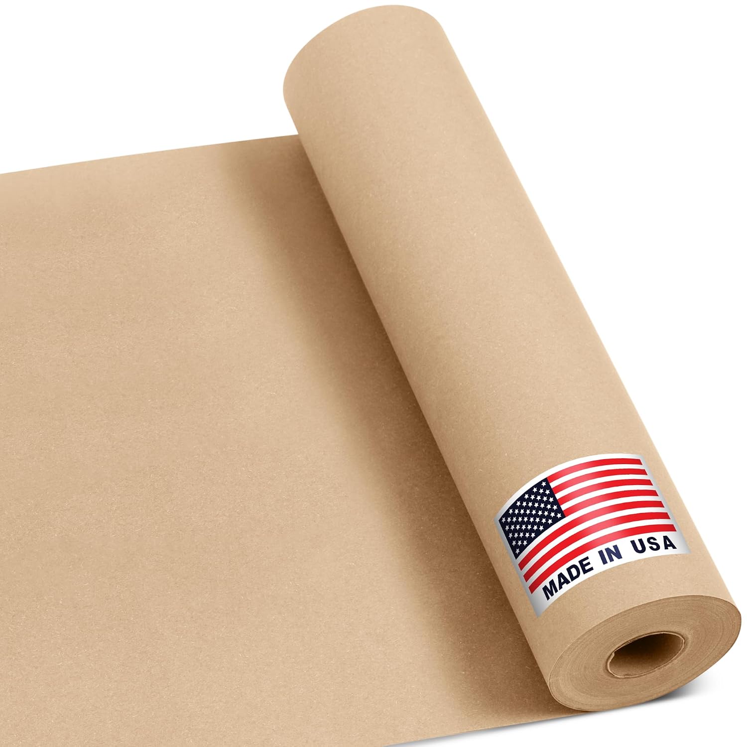 12″ x 1200″ (100 ft) Natural Kraft Paper Roll | USA Made Non-Toxic, Odorless, 100% Recyclable Brown Wrapping P