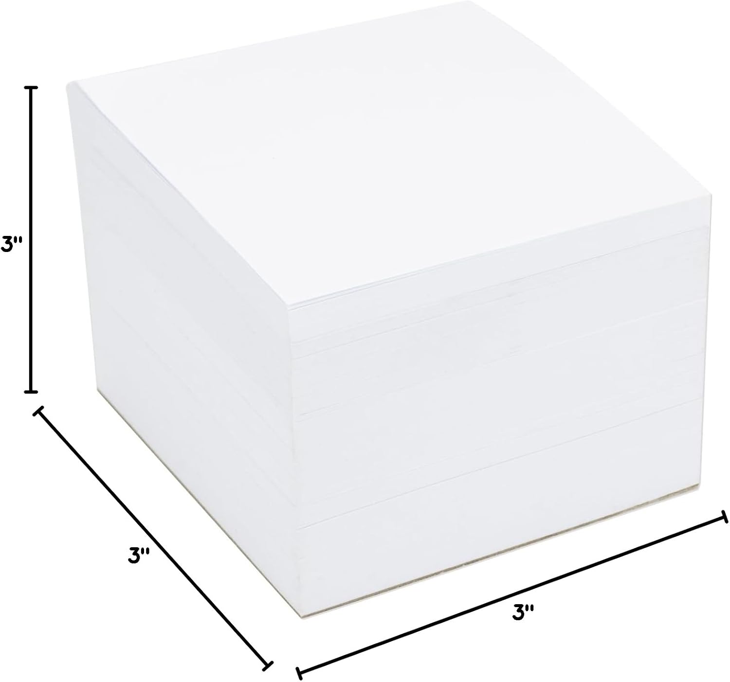 Hygloss Note Paper Cube – 3″ Square Non-Sticky Memo Pad – 500 Sheets in White Color – Note Cubes – Perfect for - view 2