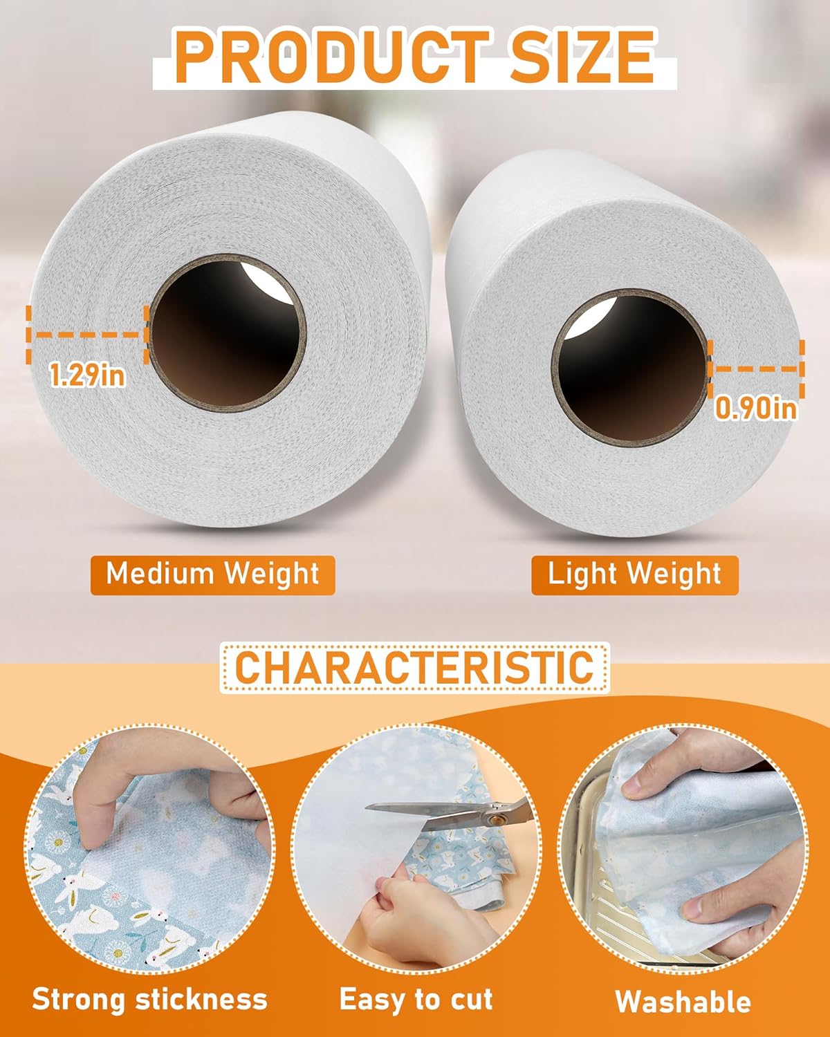 PLANTIONAL11.6″x30yd Medium Weight Non-Woven Fusible Interfacing for Sewing | Available in Black and White; Fu - view 2