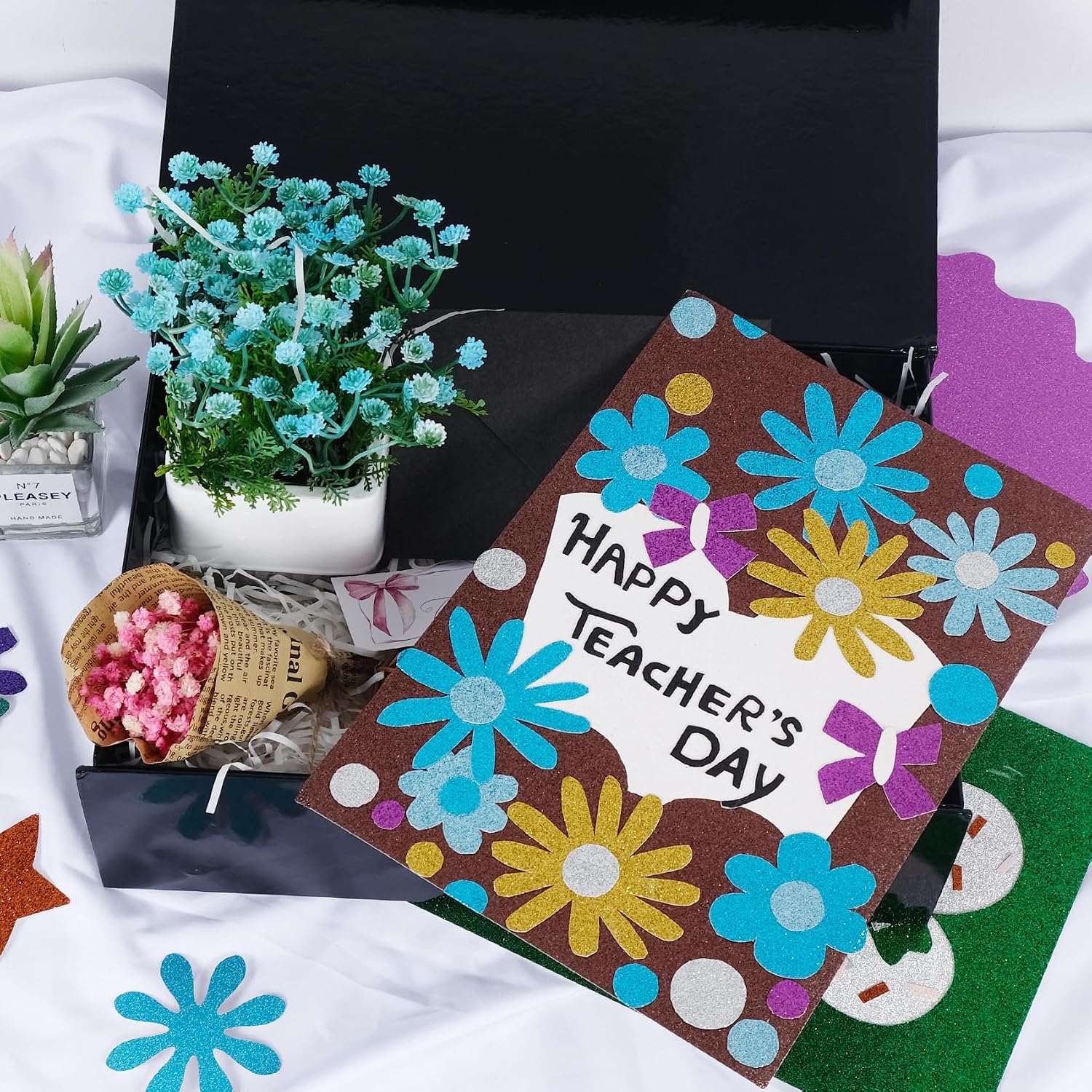 TORC 44 Sheets Glitter Cardstock Paper, 22 Colors A5 Sparkle Paper, 250GSM Heavy Craft Cardstock for Cricut, D - view 7