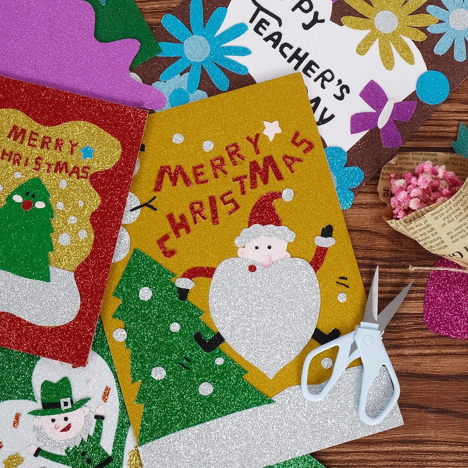 TORC 44 Sheets Glitter Cardstock Paper, 22 Colors A5 Sparkle Paper, 250GSM Heavy Craft Cardstock for Cricut, D - view 6